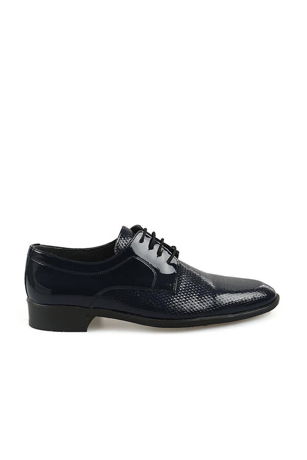 Patent Leather Navy Blue Oxford Classic Tuxedo Groom Shoes with 100% Leather Design - 1