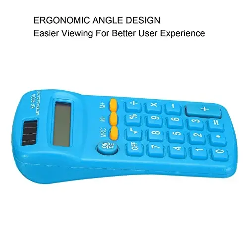 Patikil 8 Digit LCD Display Kalkulyator - 4 Funksiya Stol va Qo'lda, Batareya bilan ishlaydi, Ochiq Moviy - 5