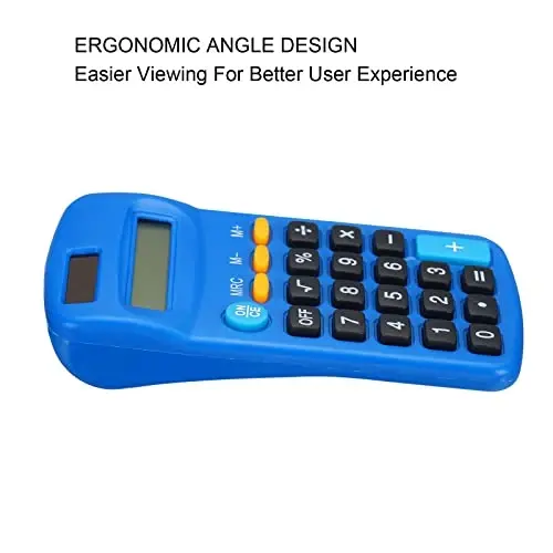 Patikil 8 Digit LCD Display Calculator - 4 Function Desktop & Handheld, Battery Powered, Dark Blue - 5