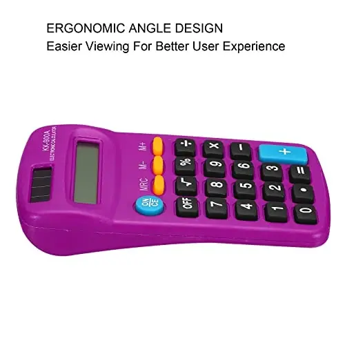 Patikil 8 Digit LCD Display Calculator - 4 Function Desktop & Handheld, Battery Powered, Purple - 5