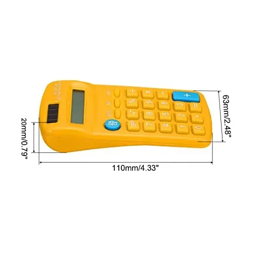 PATIKIL Asosiy 8 Digit LCD displey 4 Funktsiyali kichik stol usti Batareyali qo'lda ishlaydigan kalkulyator, Sariq - PATIKIL (1)