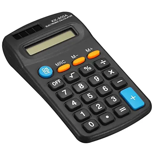 PATIKIL Asosiy 8 xonali LCD displeyli stol kalkulyatori, 4 funktsiyali, batareyali, qora - 1