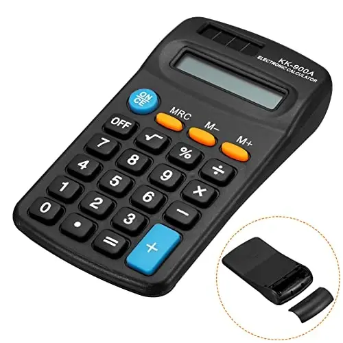 PATIKIL Asosiy 8 xonali LCD displeyli stol kalkulyatori, 4 funktsiyali, batareyali, qora - 6
