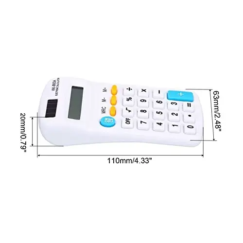 PATIKIL Basic 8 Digit LCD Display Calculator - 4 Function Desktop & Handheld, Battery Powered, White - 2