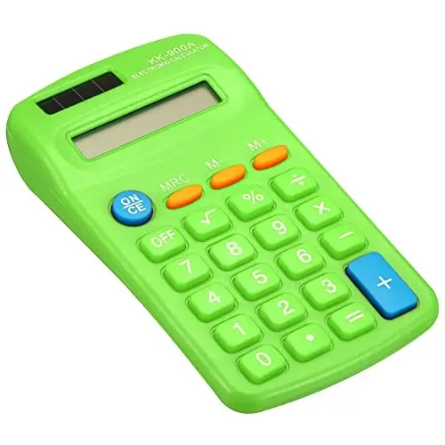 PATIKIL Basic 8 Digit LCD Display Calculator - 4 Function Small Desktop Handheld for Home Office, Battery Powered, Green 
