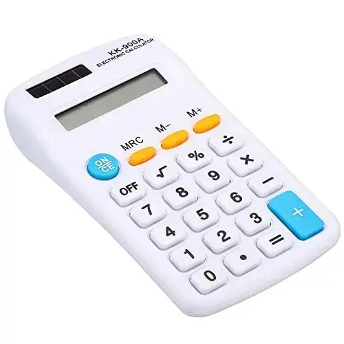 PATIKIL Basic 8 Digit LCD Display Calculator - 4 Function Desktop & Handheld, Battery Powered, White - 1