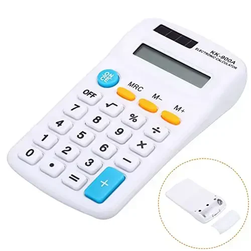 PATIKIL Basic 8 Digit LCD Display Calculator - 4 Function Desktop & Handheld, Battery Powered, White - 6