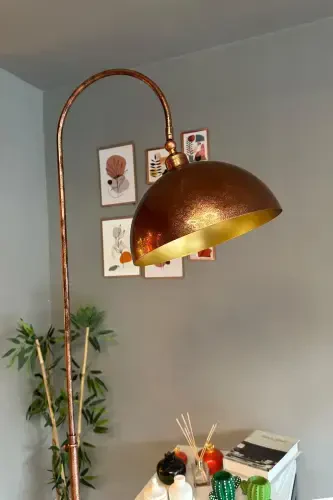 Patina Floor Lamp Adjustable Head Modern Decorative Metal Living Room Study Room Lamp-Patina - BAMYUM (1)