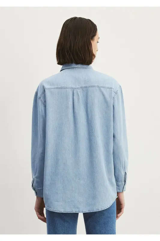 Patricia Classic Denim Muz Jinsi Ko'ylak Bo'sh Fit / - 4