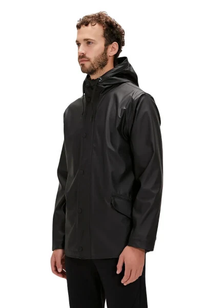 Patrol Raincoat Black Men's Hooded - BAD BEAR (1)