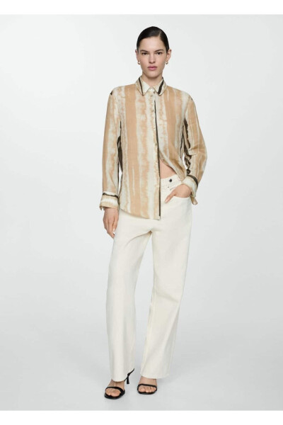 Patterned 100% Rami Shirt - MANGO (1)