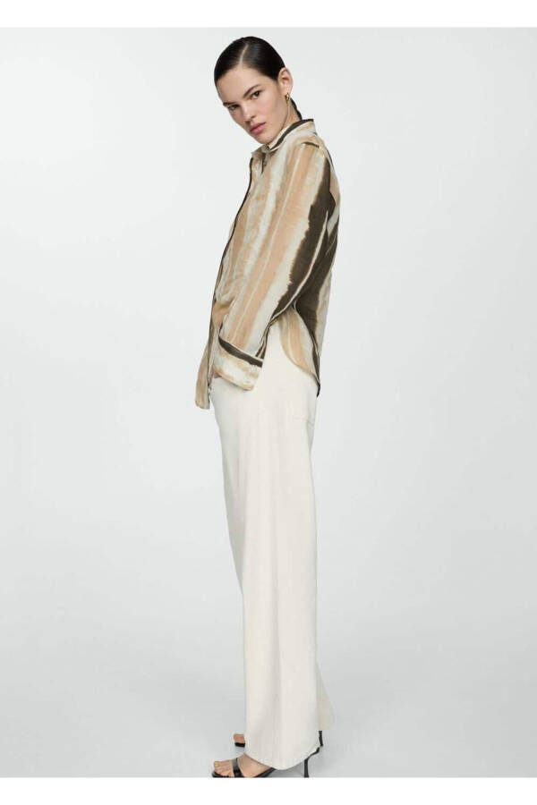 Patterned 100% Rami Shirt - 7