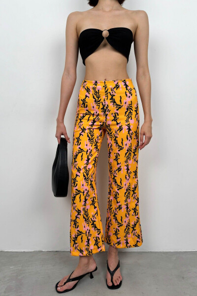 Patterned Bell-BottomModazone Pants - BLACK FASHION (1)