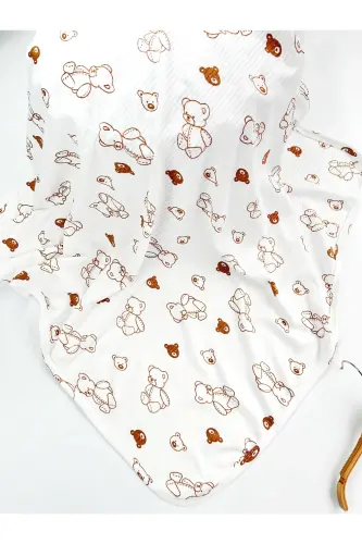 PATTERNED BLANKET & SWADDLE 85X90 CM COTTON FABRIC - OMY (1)