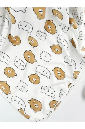 PATTERNED BLANKET & SWADDLE 85X90 CM COTTON FABRIC - 3