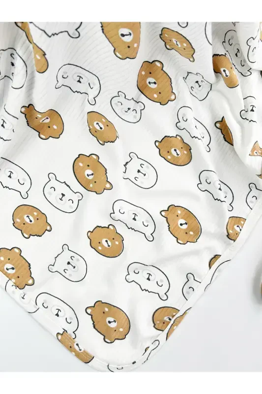 PATTERNED BLANKET & SWADDLE 85X90 CM COTTON FABRIC - 3