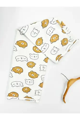 PATTERNED BLANKET & SWADDLE 85X90 CM COTTON FABRIC - 4