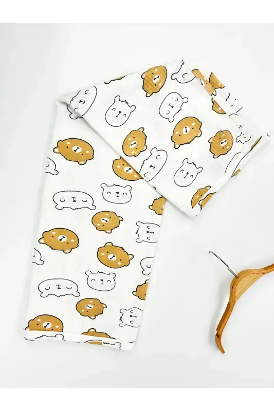 PATTERNED BLANKET & SWADDLE 85X90 CM COTTON FABRIC - 4