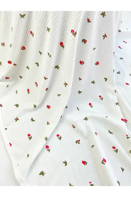 PATTERNED BLANKET & SWADDLE 85X90 CM COTTON FABRIC-White - 4