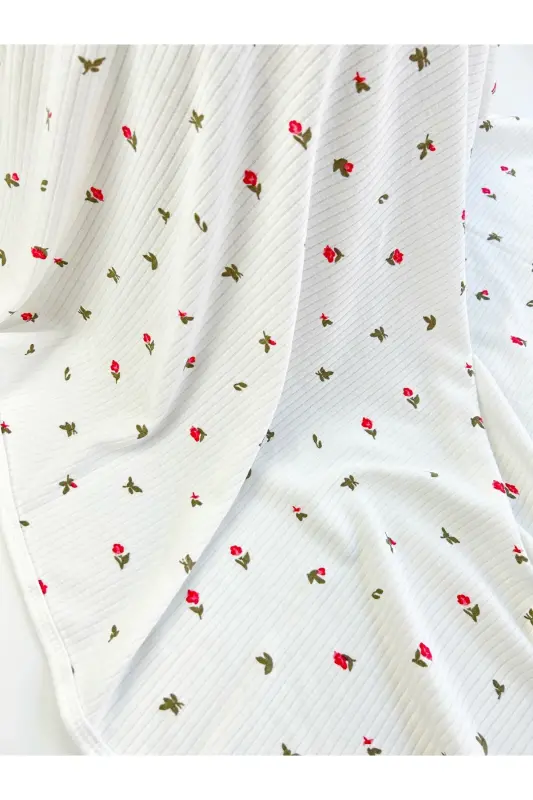 PATTERNED BLANKET & SWADDLE 85X90 CM COTTON FABRIC-White - 4