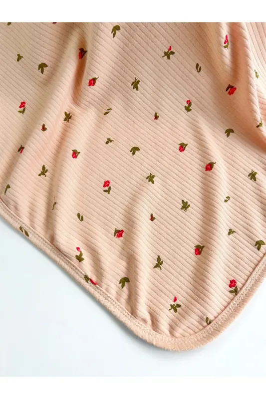 PATTERNED BLANKET&SWADDLE 85X90 CM COTTON FABRIC-Salmon - 3