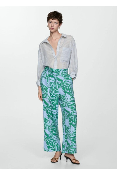 Patterned bow pants - MANGO WOMAN (1)