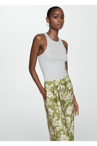 Patterned bow-tie pants - MANGO WOMAN