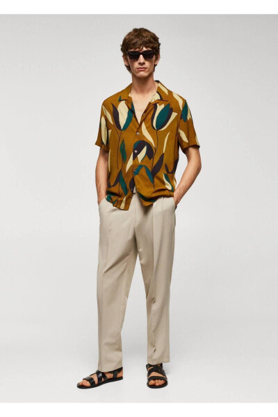 Patterned bowling collar shirt - MANGO MAN (1)