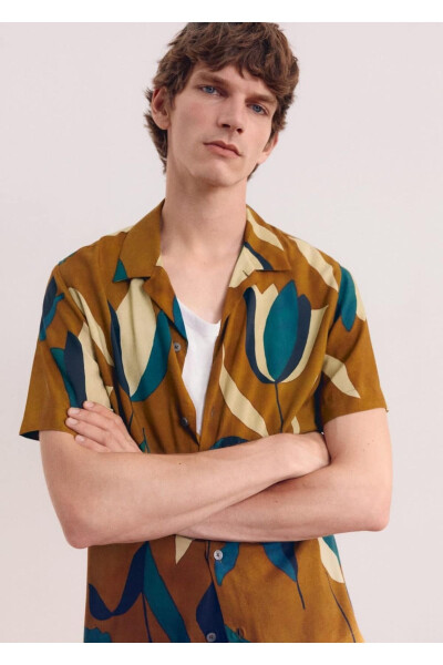 Patterned bowling collar shirt - 8