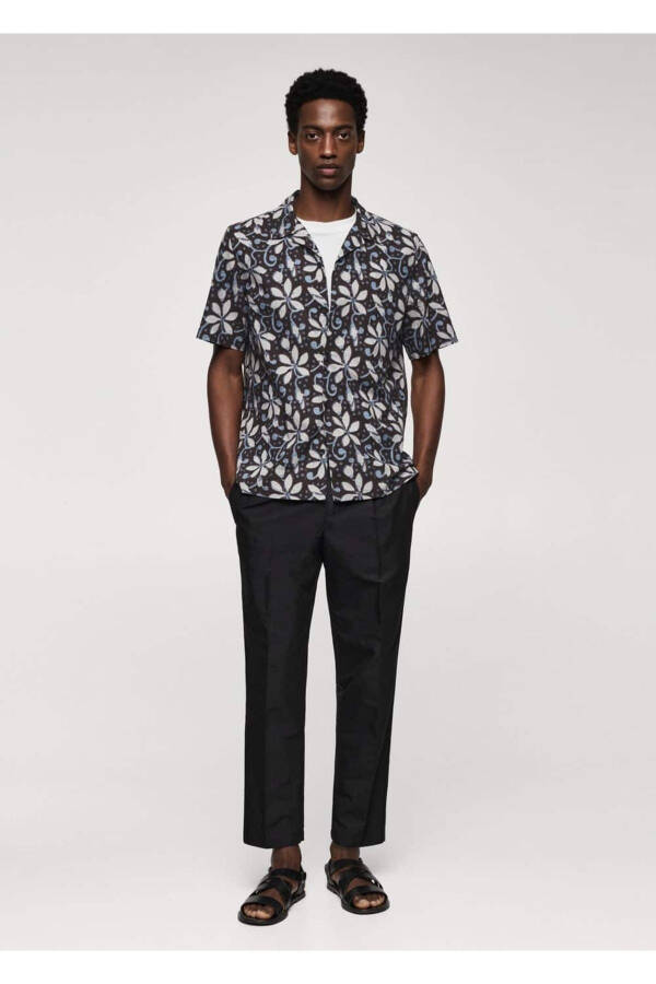 Patterned Bowling Collar Shirt - 2