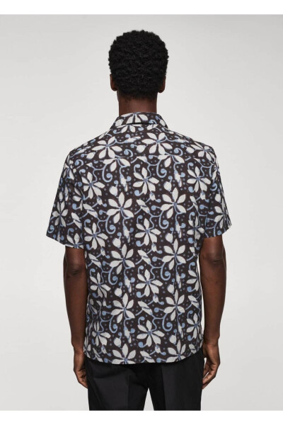 Patterned Bowling Collar Shirt - 4