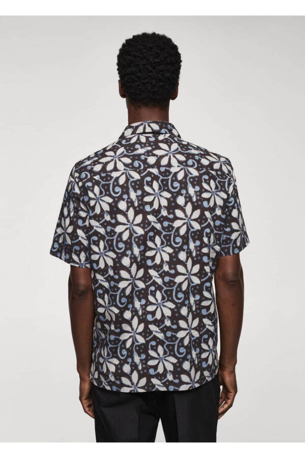 Patterned Bowling Collar Shirt - 4