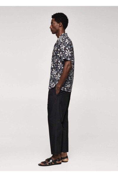 Patterned Bowling Collar Shirt - 6