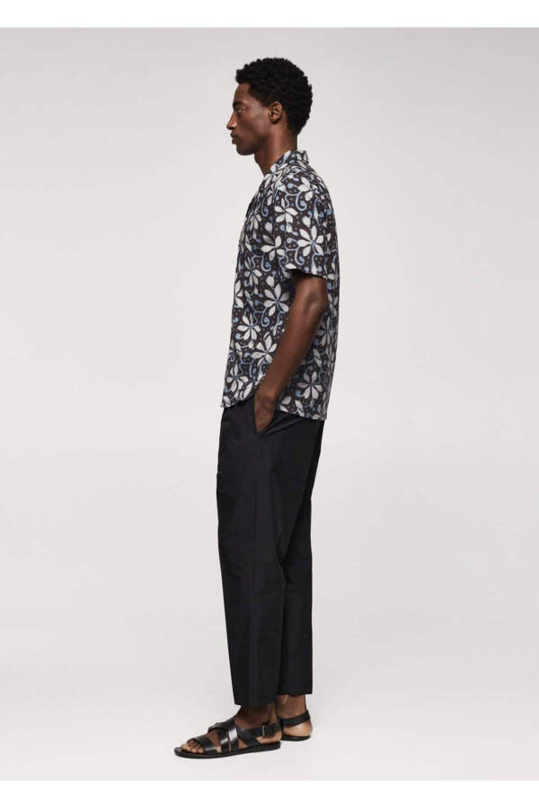Patterned Bowling Collar Shirt - 6