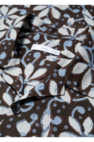 Patterned Bowling Collar Shirt - 7