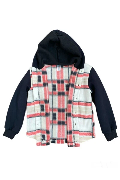 Patterned Buttoned Soft Fleece Unisex College Kids Jacket Cardigan - Modazone