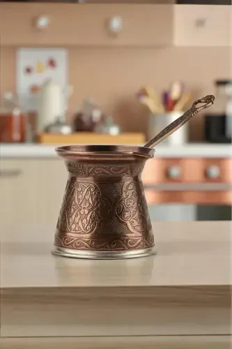 Patterned Cast Iron Cezve for 4 People - Compatible with Magnetic Stoves - 5