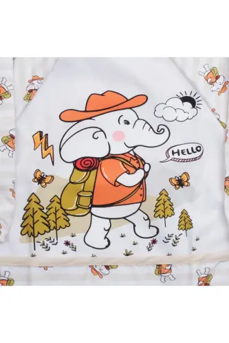 Patterned Character Printed Sleeved Wearable Baby Feeding Bib - BEBELOP (1)