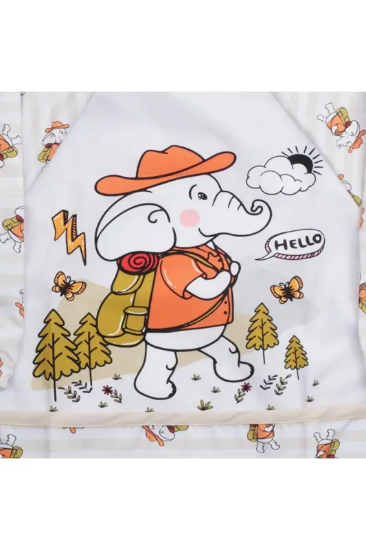 Patterned Character Printed Sleeved Wearable Baby Feeding Bib - 2