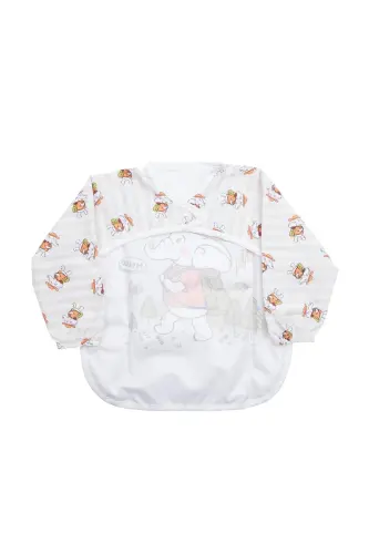 Patterned Character Printed Sleeved Wearable Baby Feeding Bib - 3