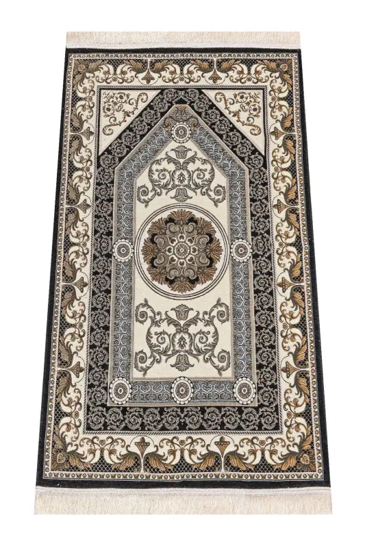 Patterned Chenille Rug - Black - IHVAN ONLINE