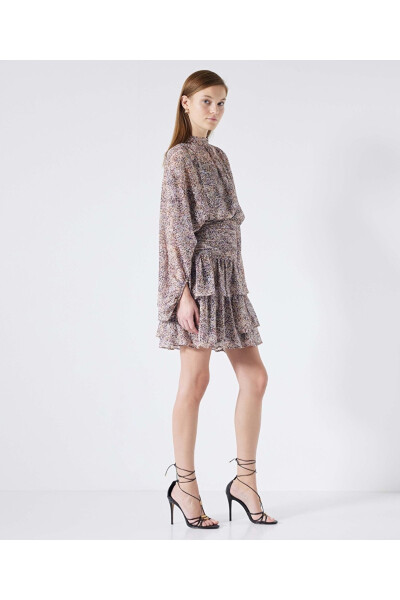 Patterned Chiffon Dress - 4