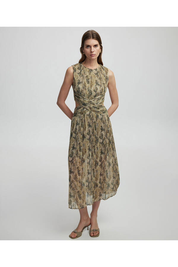 Patterned chiffon dress - 1