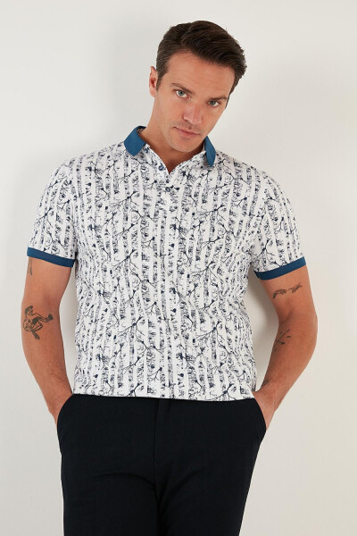 Patterned Cotton Slim Fit Polo T-Shirt 646B3490 - 12