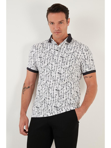 Patterned Cotton Slim Fit Polo T Shirt 646B3490 - 7