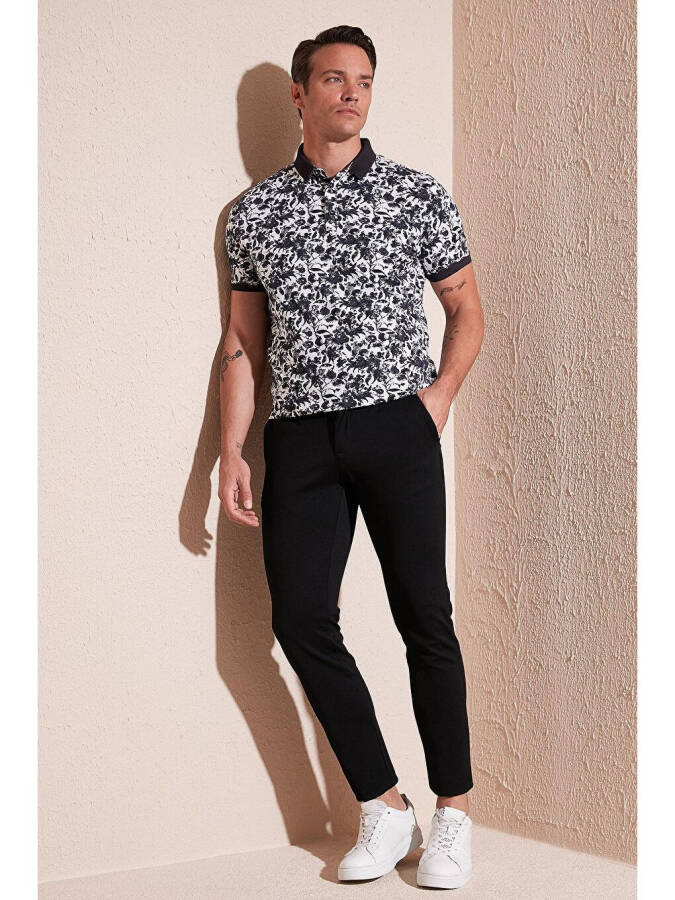 Patterned Cotton Slim Fit Polo T Shirt 646B3550 - 7