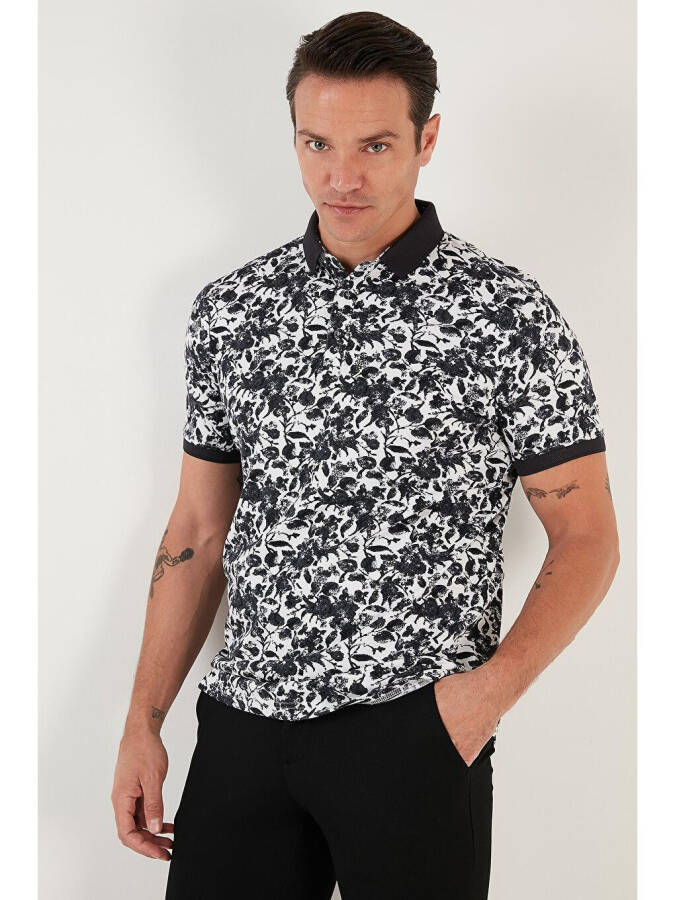 Patterned Cotton Slim Fit Polo T Shirt 646B3550 - 8