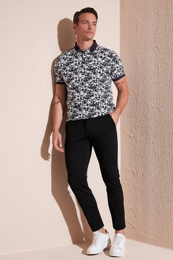 Patterned Cotton Slim Fit Polo T Shirt 646B3550 - 12