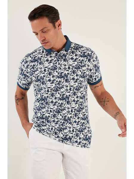 Patterned Cotton Slim Fit Polo T-Shirt 646B3550 - 6