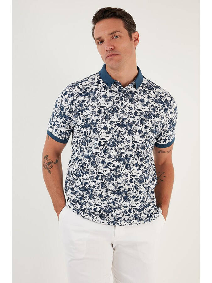 Patterned Cotton Slim Fit Polo T-Shirt 646B3550 - 7